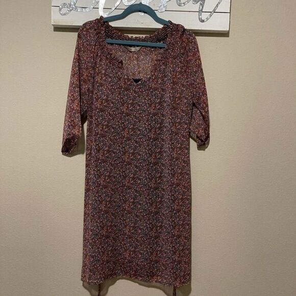Old Navy - floral peasant dress with belt - Picture 1 of 8